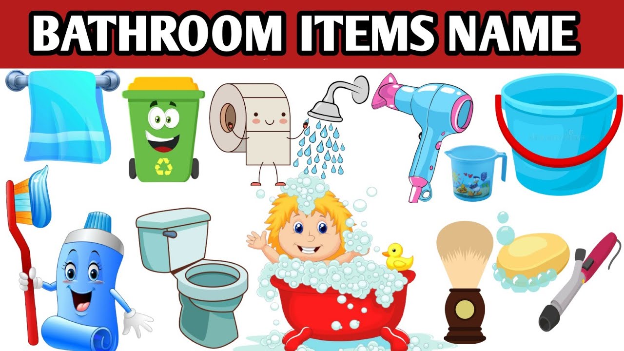 Bathroom Items Name In English And Hindi With Picture Bathroom Things Youtube