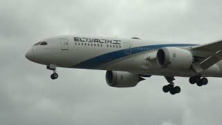 El Al Boeing 787-9 Dreamliner 4X-EDC Landing London Heathrow 27L