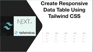 Create Responsive Data Table using Tailwind CSS | Tailwind table, NextJS tutorial