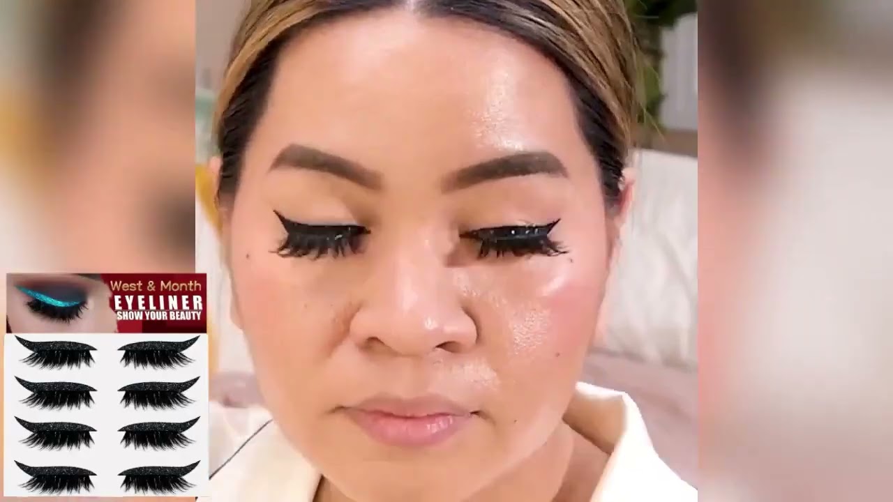 4 pairs self glitter eyeliner eyeshadow false