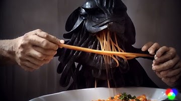 I asked AI to make Darth Vader eat spaghetti