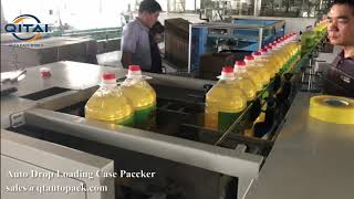 Auto drop loading case packer line for cooking oil Food packaging equipment