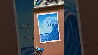 Easy Ocean Wave Drawing with Oil Pastels 🌊 | Step-by-Step Sea Art Tutorial