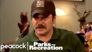 Ron Listening to Rap Music | Parks and Recreation