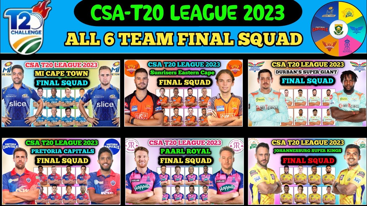 CSA T20 League 2023 | All 6 Team Final Squad | South Africa T20 League All Team Final Squad