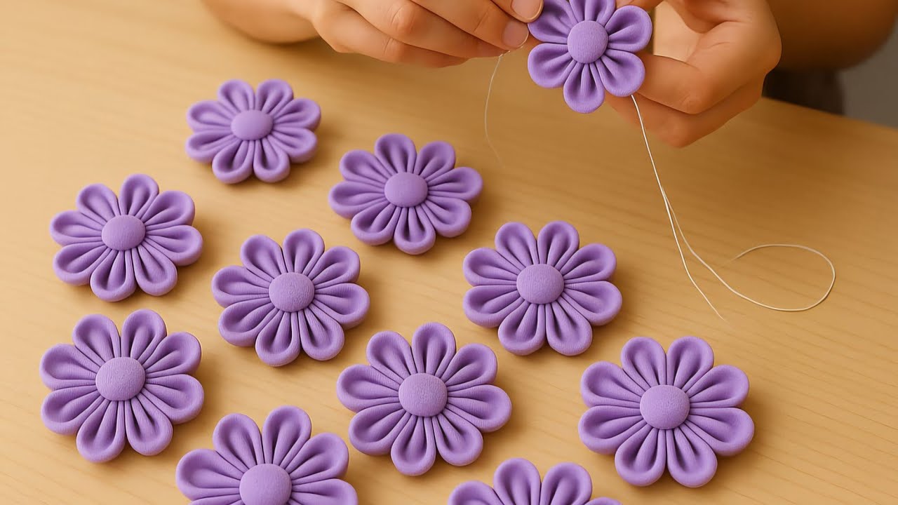 Flores de fuxico fácil de fazer #artesanato #tutorial #flores #diy #façavocêmesmo 