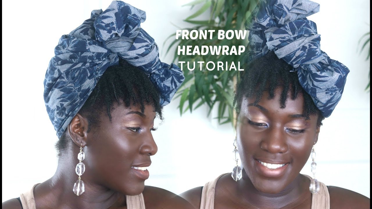 FRONT BOW HEADWRAP STYLE FOR SHORT LOCS TUTORIAL Curlystyly