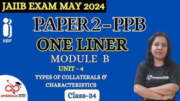 JAIIB May 2024 | JAIIB - One Liner Series | PPB - Module B, Unit 4  | Ambitious Baba