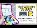 CHEAPEST watercolor set - LIDL (Crelando) 48 half pans watercolor review