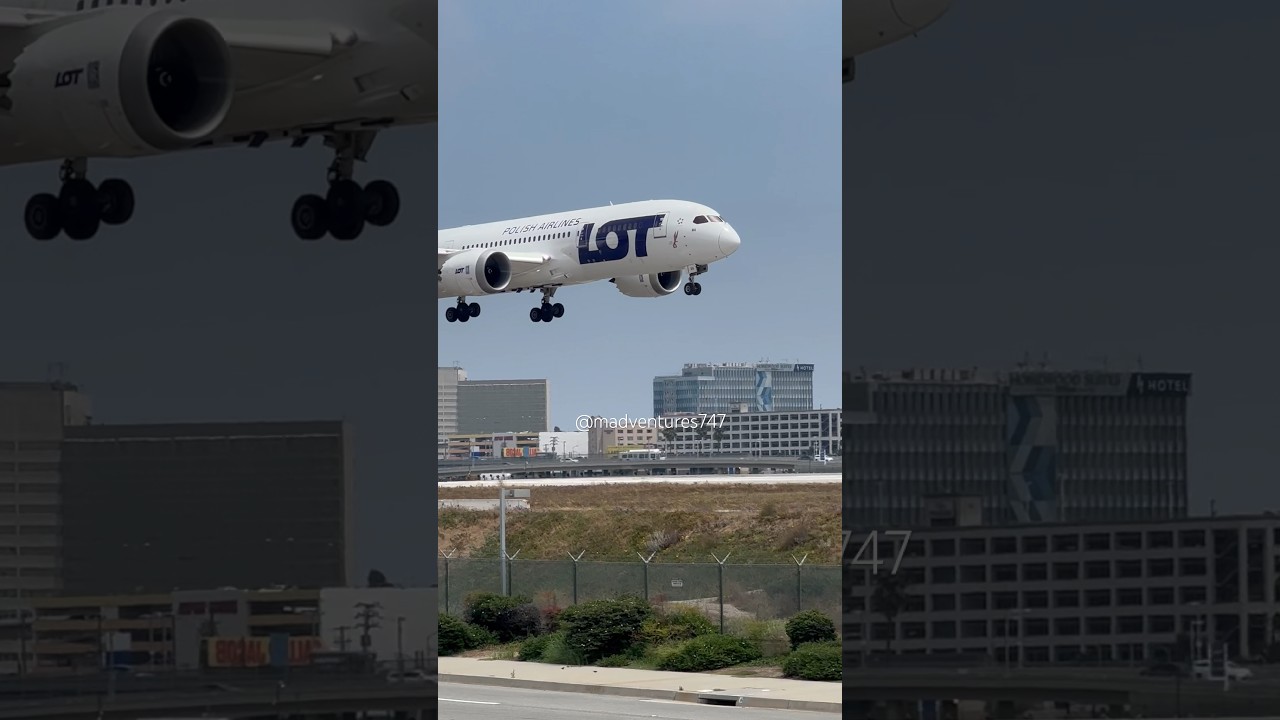LOT Polish Airlines 787 landing 