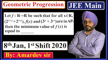 Let f:R→R be such that for all x∈R, (21+x + 21-x), f(x) and (3x + 3-x) are in A.P.,....