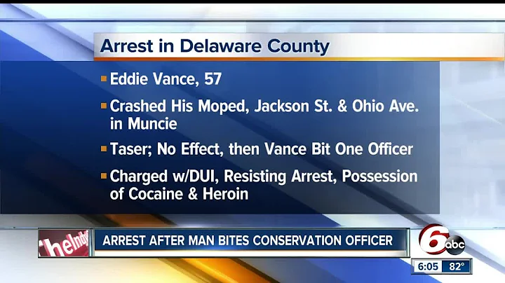 Man arrested on drug charges after biting conserva...