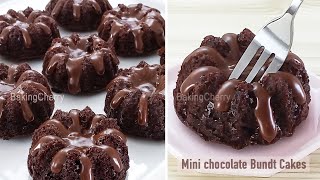 Mini Chocolate Bundt Cakes With Rich Chocolate Ganache Easy Single-Serving Dessert