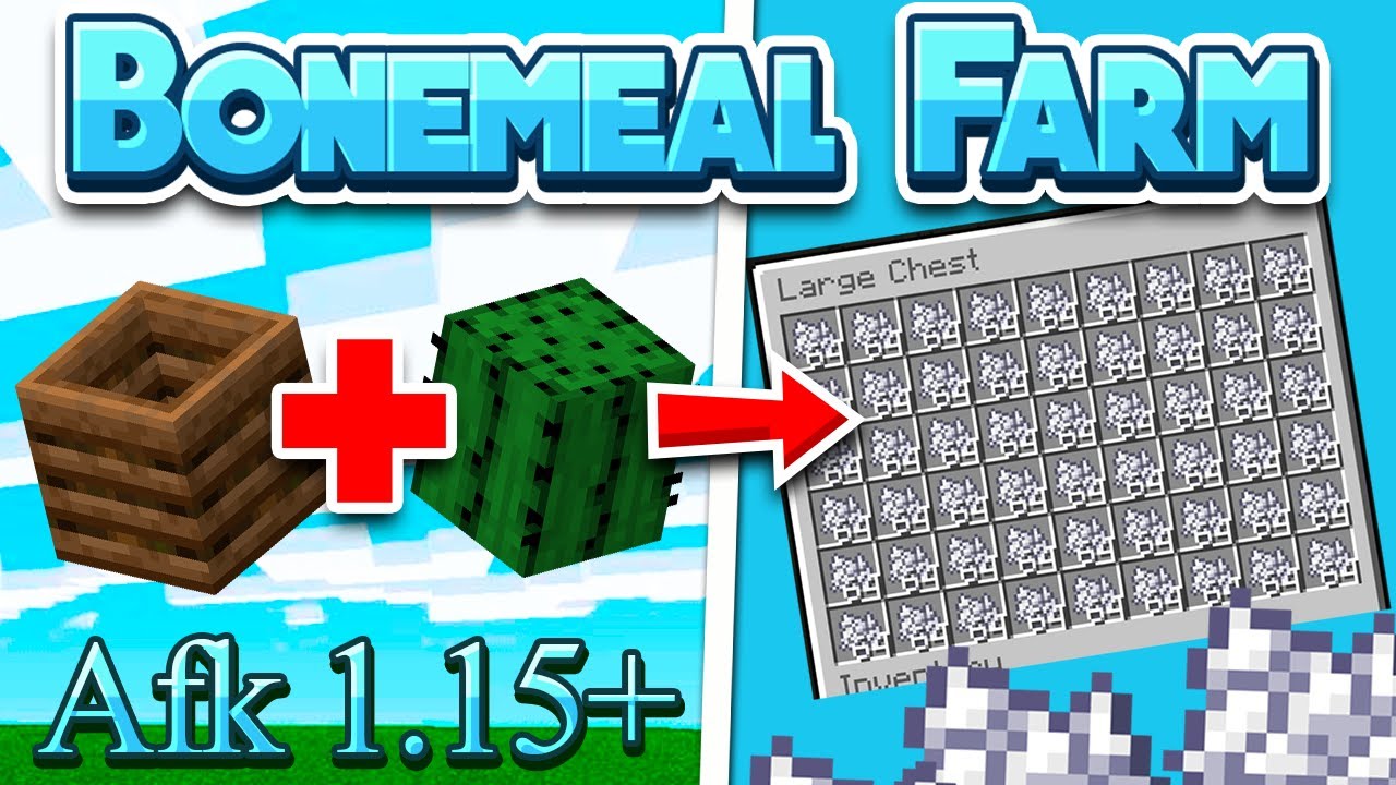 Minecraft *BEST* Automatic BONE MEAL FARM AFK AND EASY- 1.15+, 1.14