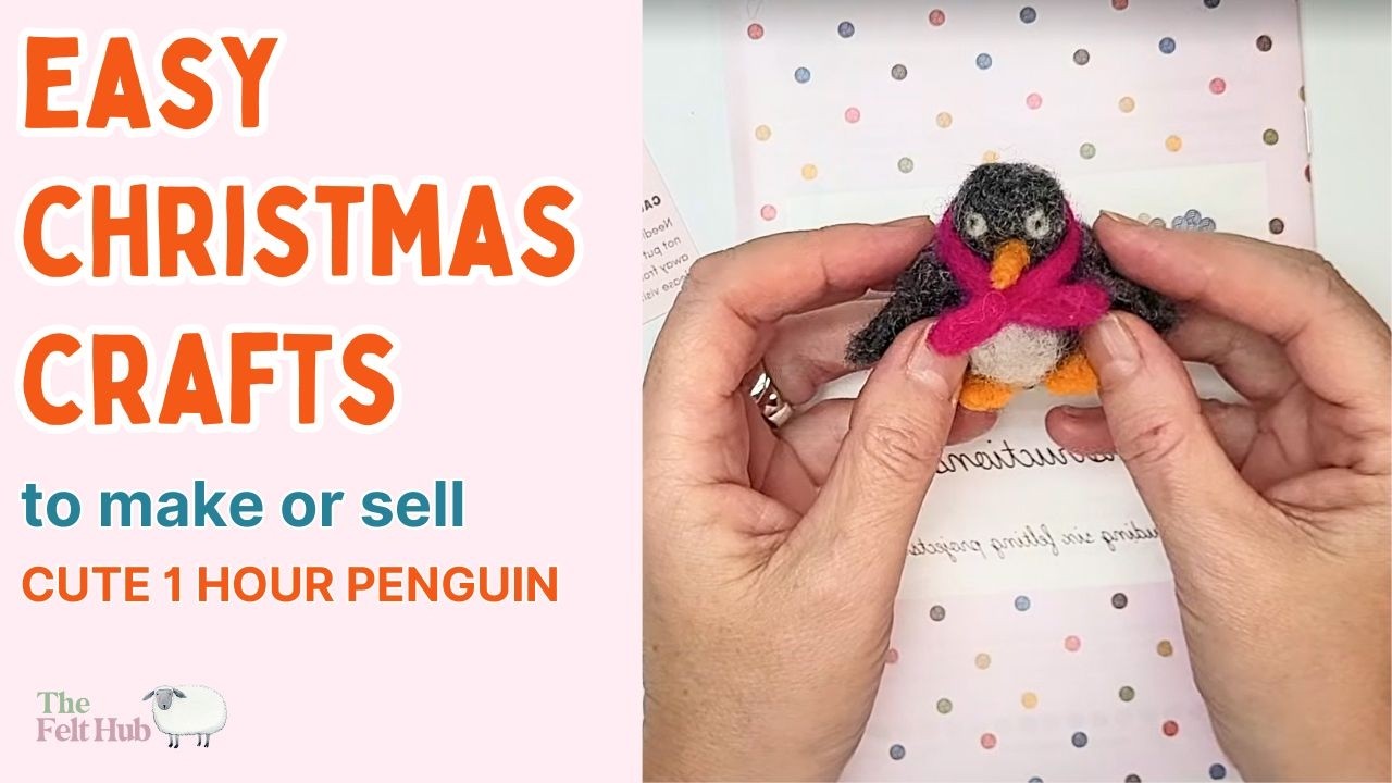 Идеи быстрых рождественских поделок: валяный пингвин за 1 час