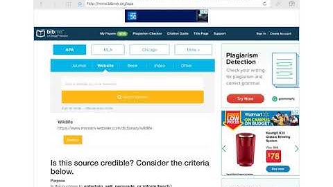 Using Bibme to create citations