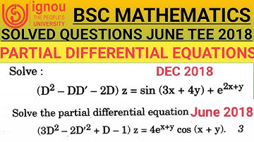 Bsc Mathematics | IGNOU | MTE08 | differential equations|JUNE TEE 2018|previous year Solved question