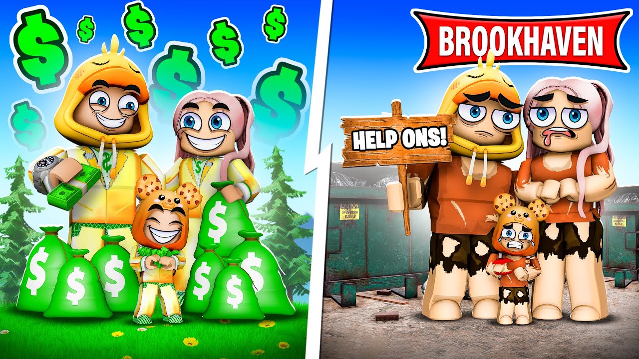 Van RIJKE Familie Naar ARME Familie In Roblox.. (Brookhaven)
