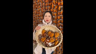 Rich Fruit - Cutting Dry Persimmon Fruits on Farm Part 375 #Shorts #Fruit #Cutting