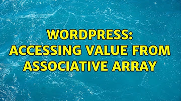 Wordpress: Accessing value from associative array