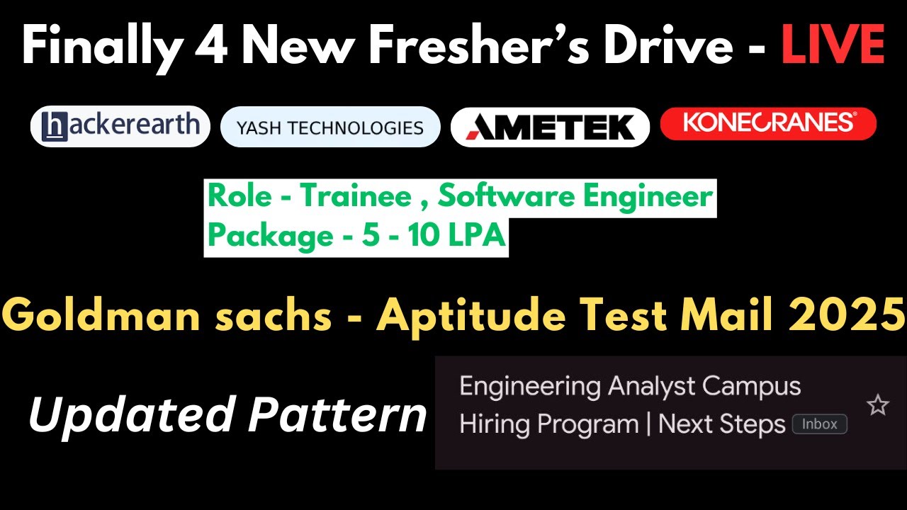 Finally 4 Mass Hiring 2025 | Direct Test Hiring 2024 | 2025 Batch ...