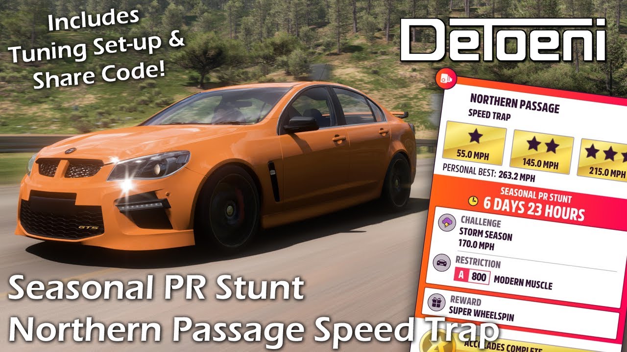 Northen Passage Speed Trap Guide For Modern Muscle Cars Forza
