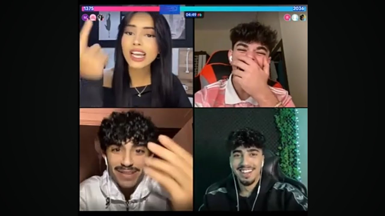 هيام كيست مع الثلاثي المرح احمد وليد وحسن والآن هل هيام حلوة جواب حسن 🤣 بث 2/1