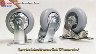 Heavy Duty Industrial Casters 6 Inch TPR Wheel Silent Casters Fixed Casters Swivel Caster #casters