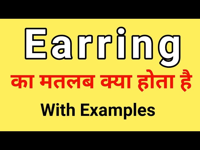 earring - Wiktionary, the free dictionary