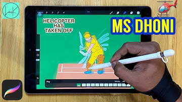 MS DHONI HELICOPTER SHOT | MSD Rotoscope in Procreate | LarK ProArt