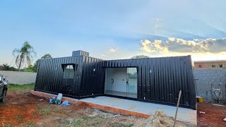 Casa container 45m2, entregue em Cesário Lange SP - Azul Containers 