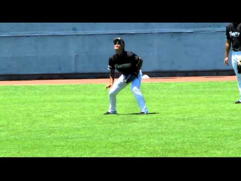 20120717村田・紺田・関口・佐藤・谷口・石川の外野守備練習＠鎌ヶ谷