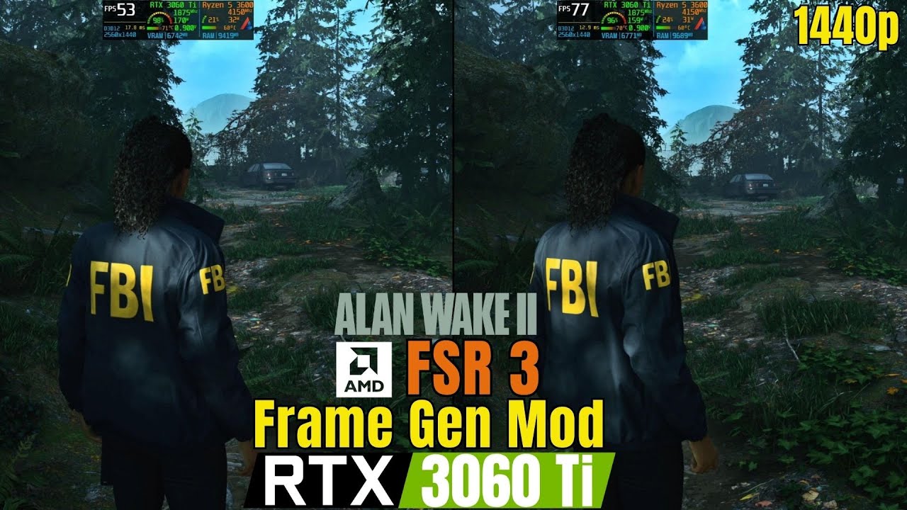 Alan Wake 2 FSR 3 Frame Generation Mod on Nvidia RTX 3060 Ti - YouTube