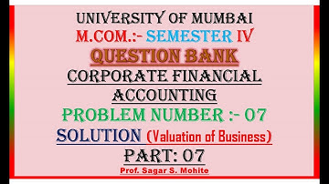 M.Com. | Semester 4 | Question Bank | Solutions | Corporate Financial Accounting | MU | Part 07