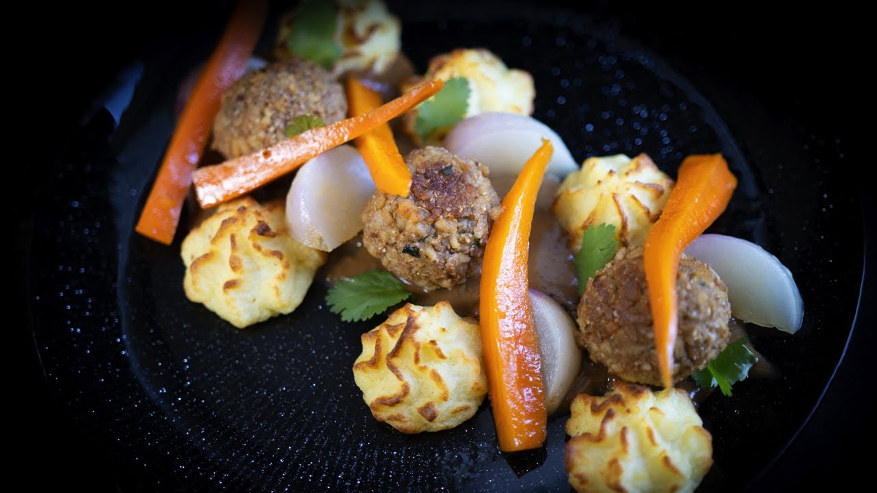 MEATBALL VEGAN & pommes duchesse | Noël & sans gluten