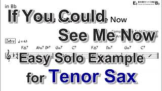 If You Could See Me Now - Easy Solo Example for Tenor Sax @sax-jazz