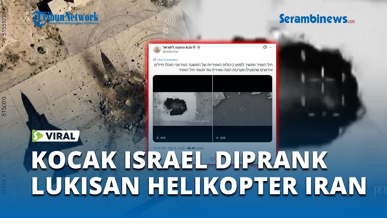 Heboh! Klaim Israel Hancurkan Helikopter Iran, Ternyata Hanya Lukisan di Aspal