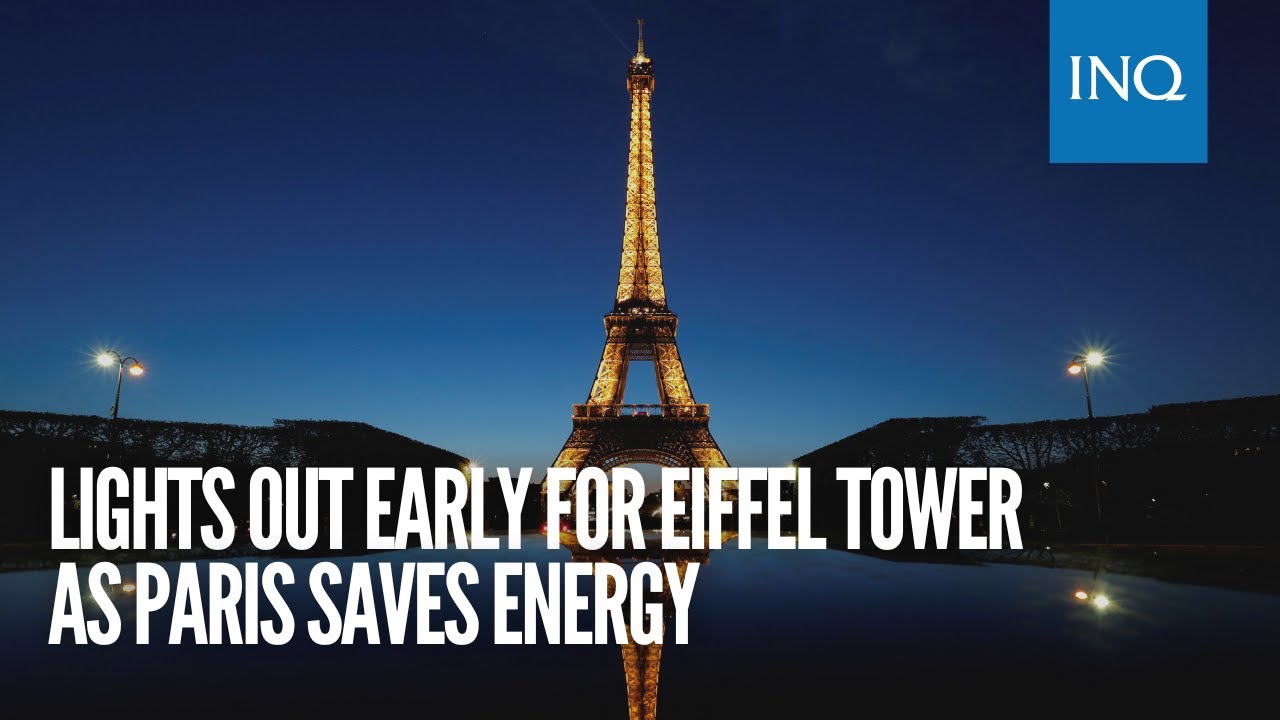 Lights out early for Eiffel Tower as Paris saves energy - YouTube