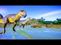 Albertosaurus & Allosaurus Hunting In Wetland Environment - Jurassic World Evolution