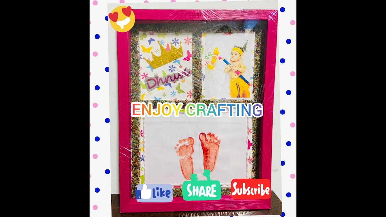 BABY FOOT PRINT FRAME DIY FRAME HANDMADE EASY TO MAKE COLOURFUL