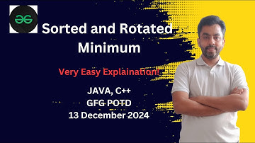 Sorted and Rotated Minimum | GFG POTD 13 dec 2024 | JAVA | C++