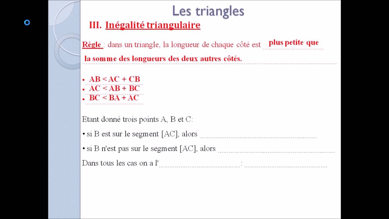 5eme inégalité triangulaire - YouTube