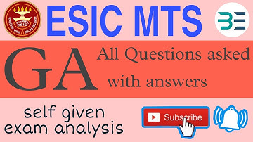 ESIC MTS ALL 25 GA QUESTIONS ✅ self given exam analysis 📝 #esic #esicmts