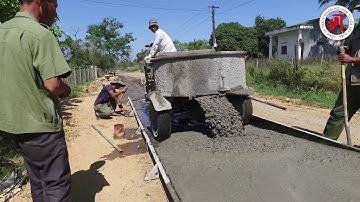 Thi công mặt đường bê tông xi măng đơn giản