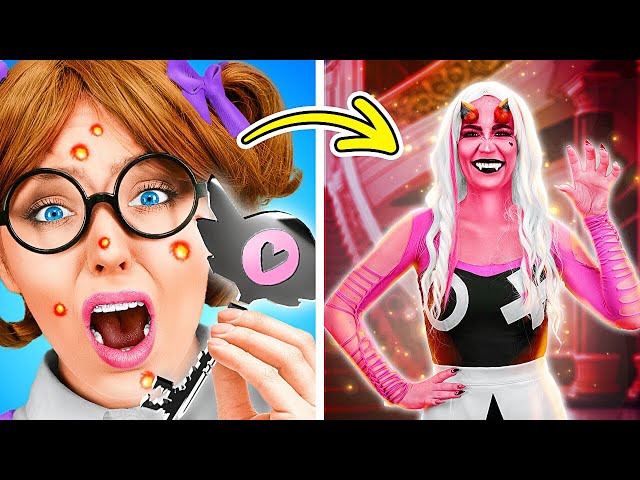 From Nerd to Charlie Morningstar Makeover || Hazbin Hotel in real life by La la love class=