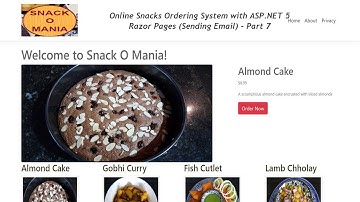 Online Snacks Ordering System with ASP.NET 5 Razor Pages (Sending Email) - Part 7
