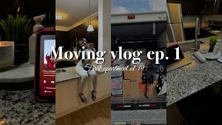 Moving Vlog Ep. 1 | First Apartment at 19 |apartment tour, packing, shopping, unpacking