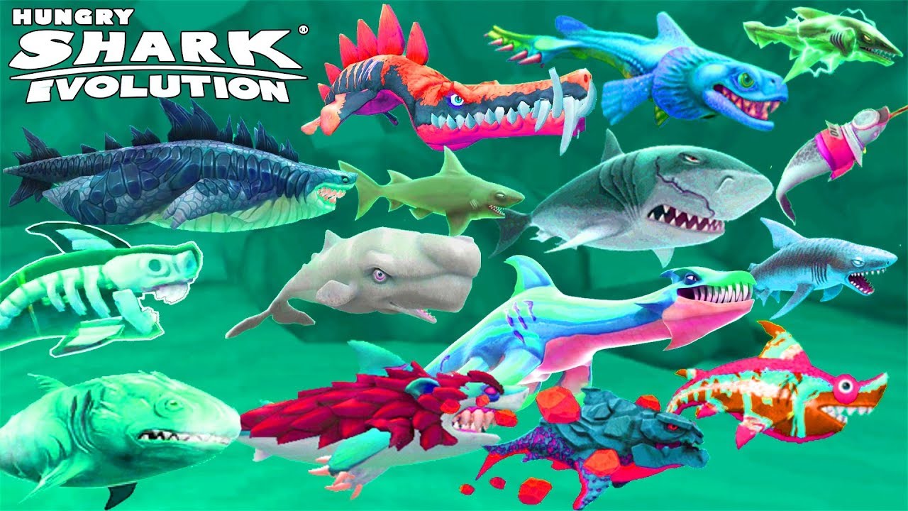 Hungry Shark Evolution - ALL SHARKS UNLOCKED & MAXED - Android Gameplay ...