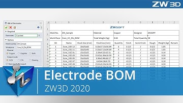 ZW3D 2020: Electrode BOM