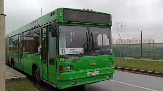 Раритет! Поездка на СТАРЕЙШЕМ в Гродно автобусе МАЗ 105 2004 г.в. по мар. 17(СШ № 3 - Грандичи - 3).